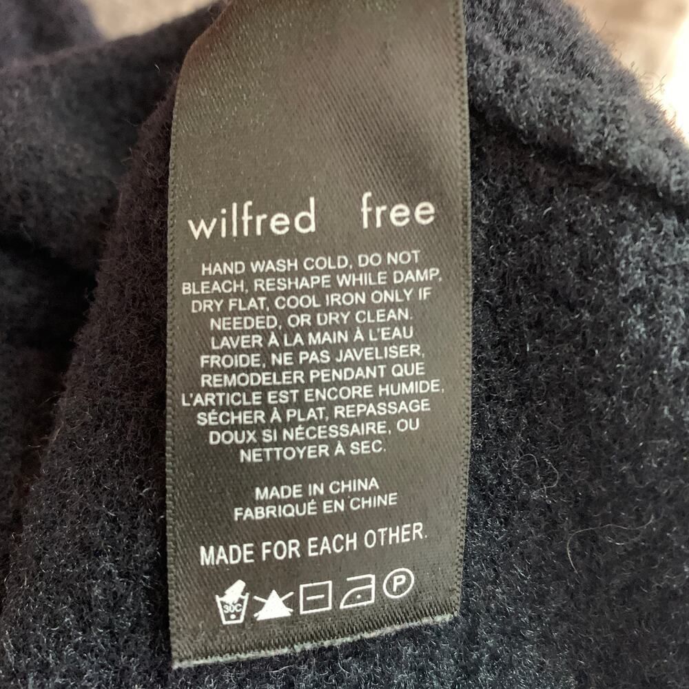 Aritzia Wilfred Free Navy Funnel Neck Tunic Oversized Sweater Size S - Picture 7 of 10